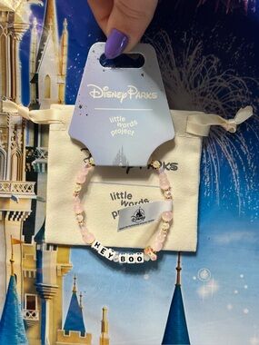 Disney Parks Little Words Project Halloween Minnie Ghost Hey Boo Bracelet